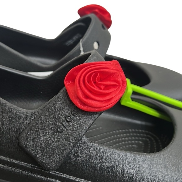Crocs Stomp Mary Jane Woman’s Size 9 Black Rosette Platform Gothic Punk READ - Picture 5 of 14